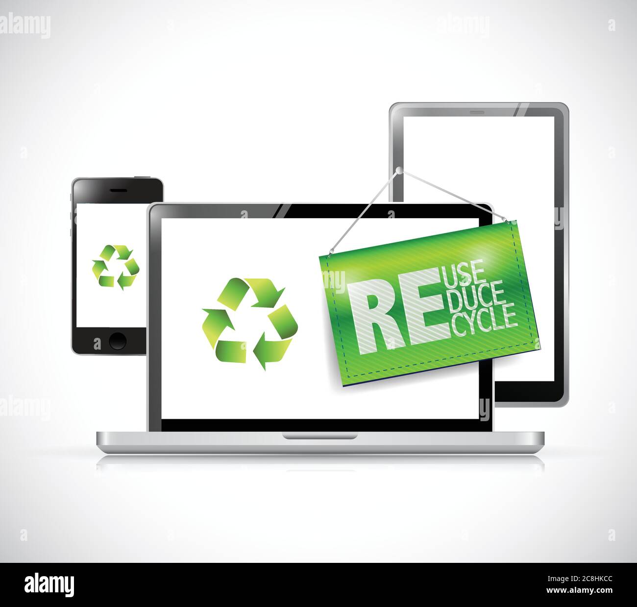 Recycle electronic concept illustration design over a white background ...