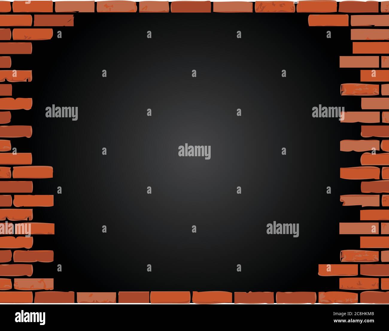 Brick wall border illustration design over a black background Stock