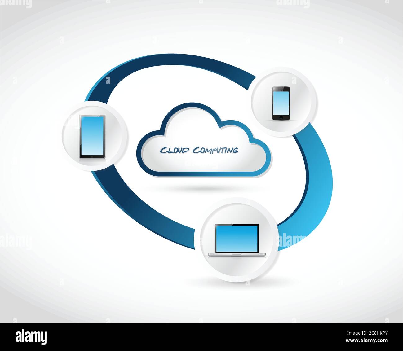 Cloud computing cycle network illustration design background Stock Vector