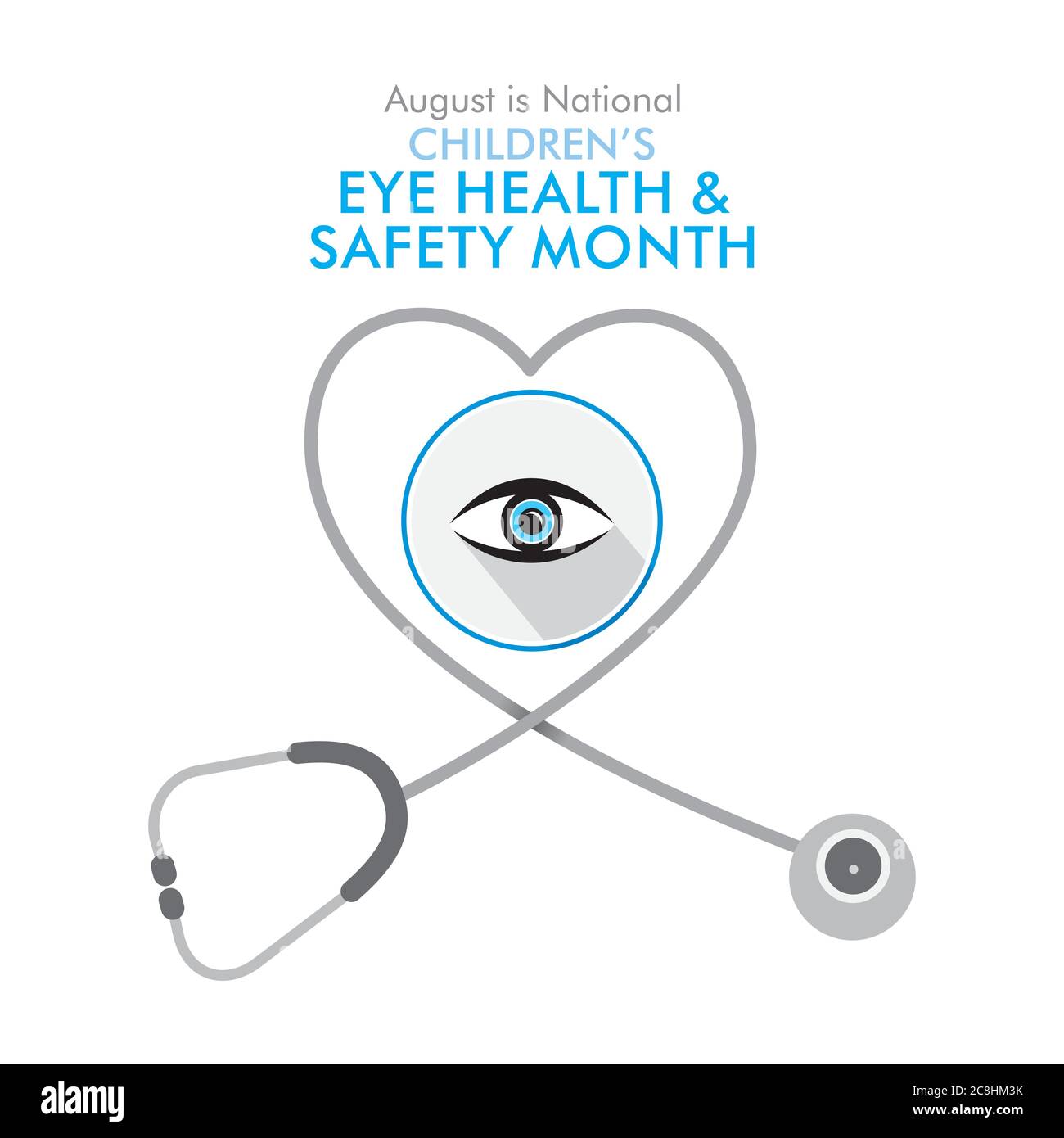august is children's eye health and safety month awareness poster