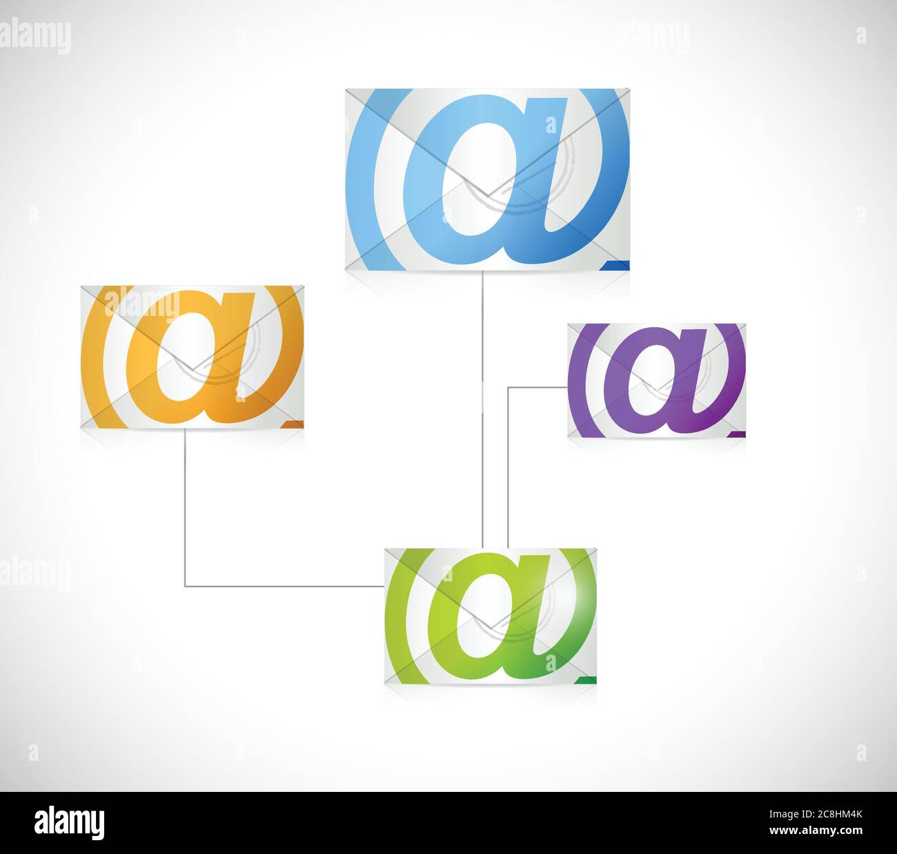 Messages connected. illustration design over a white background Stock ...
