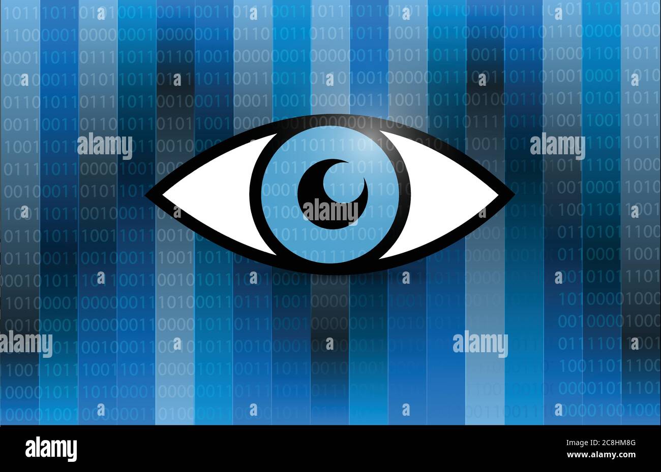 Eye illustration design over a binary background Stock Vector