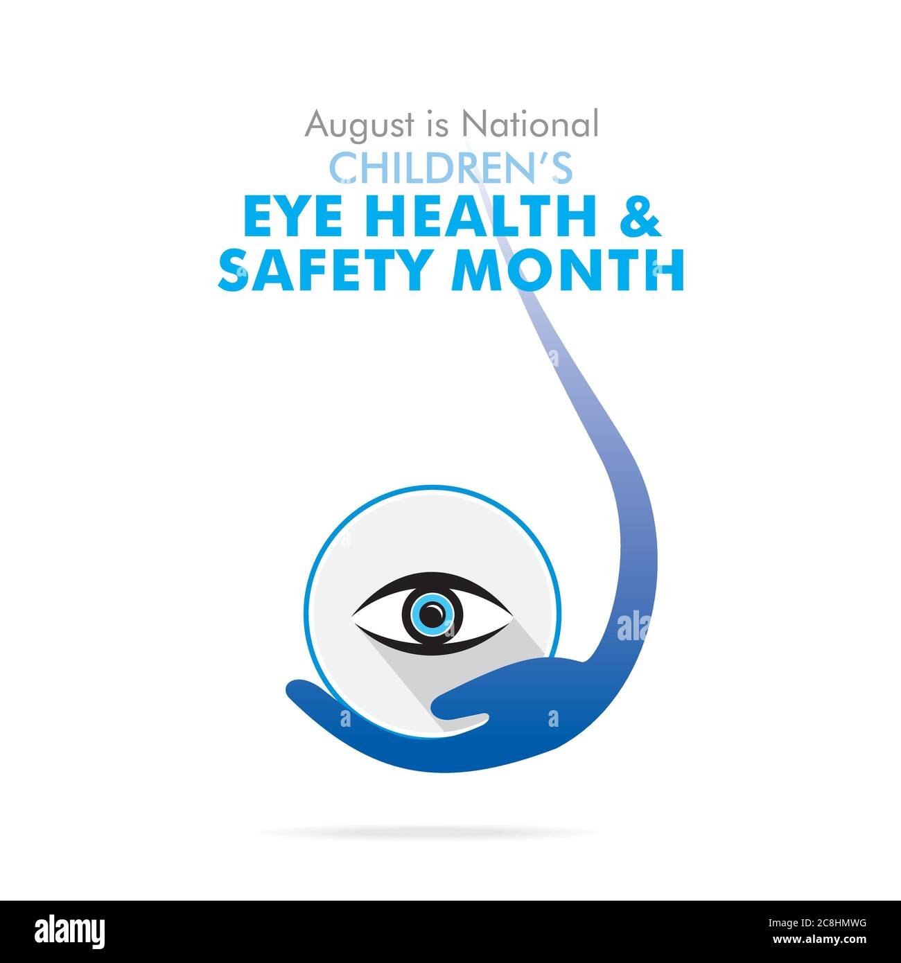 august is children's eye health and safety month awareness poster