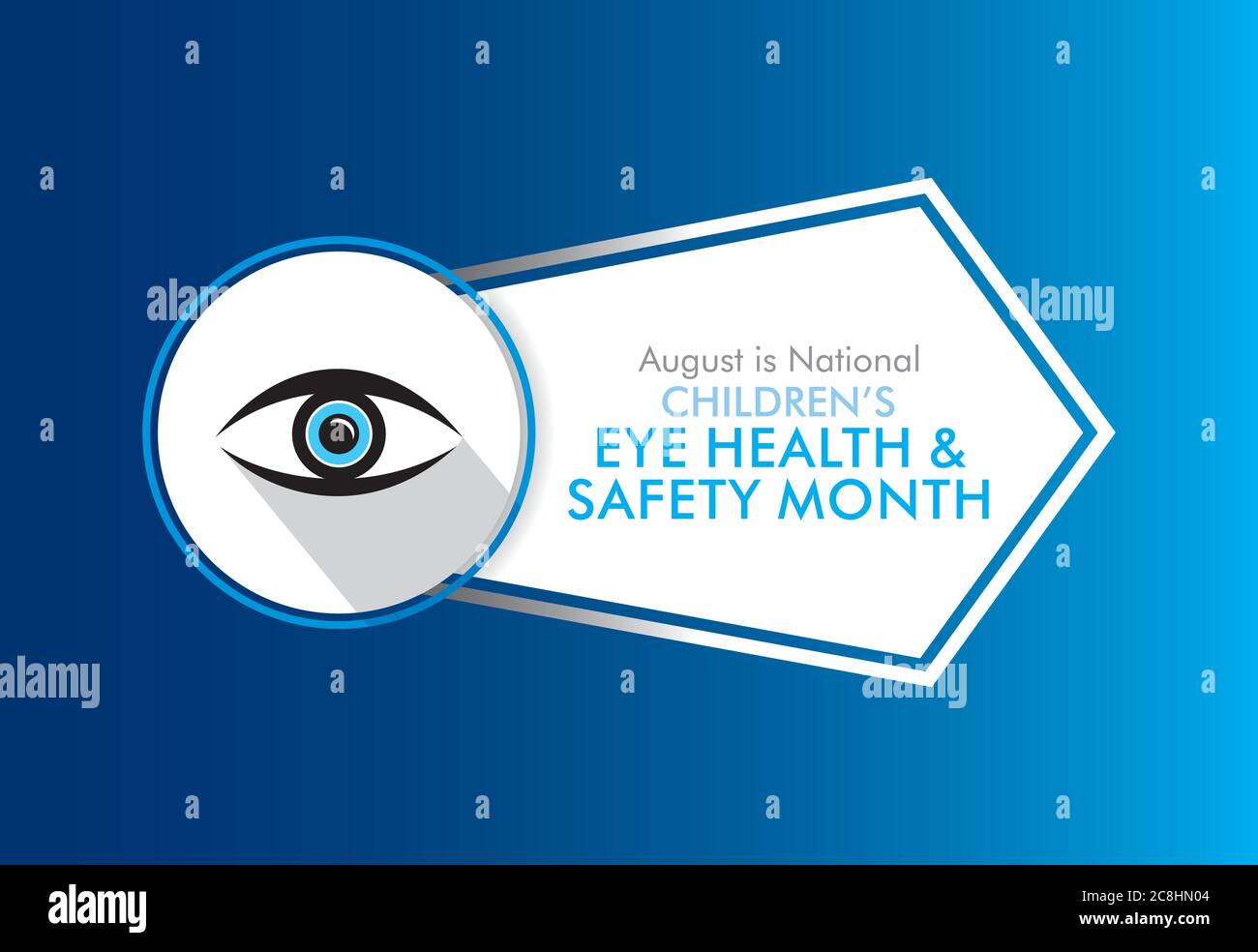 august is children's eye health and safety month awareness poster