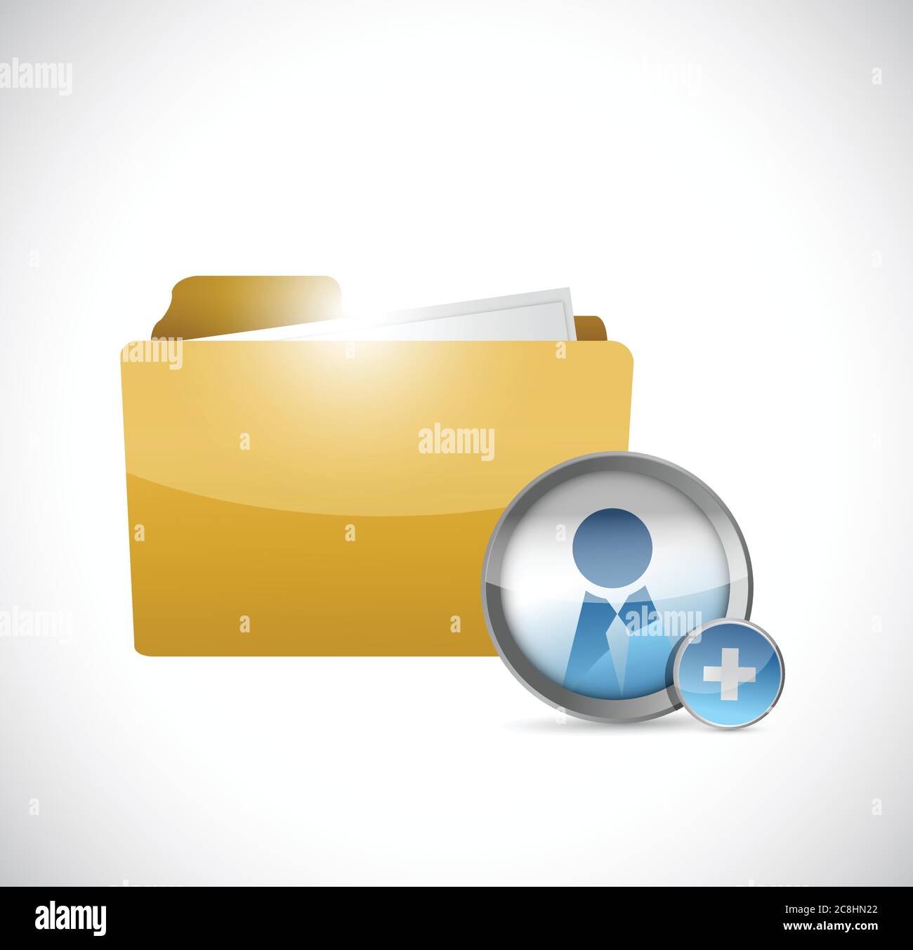 Folder and avatar illustration design over a white background Stock Vector