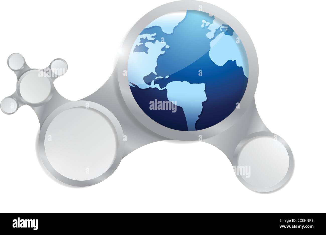 Globe and diagram network illustration design over white Stock Vector