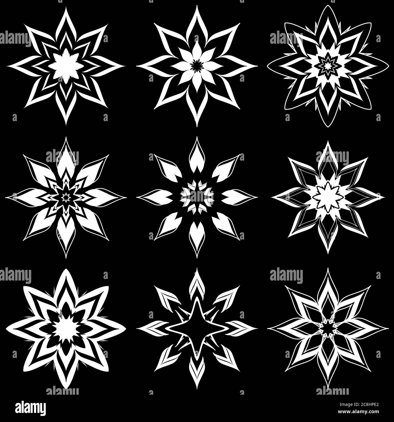 vector illustration of the abstract flowers set for design Stock Vector ...