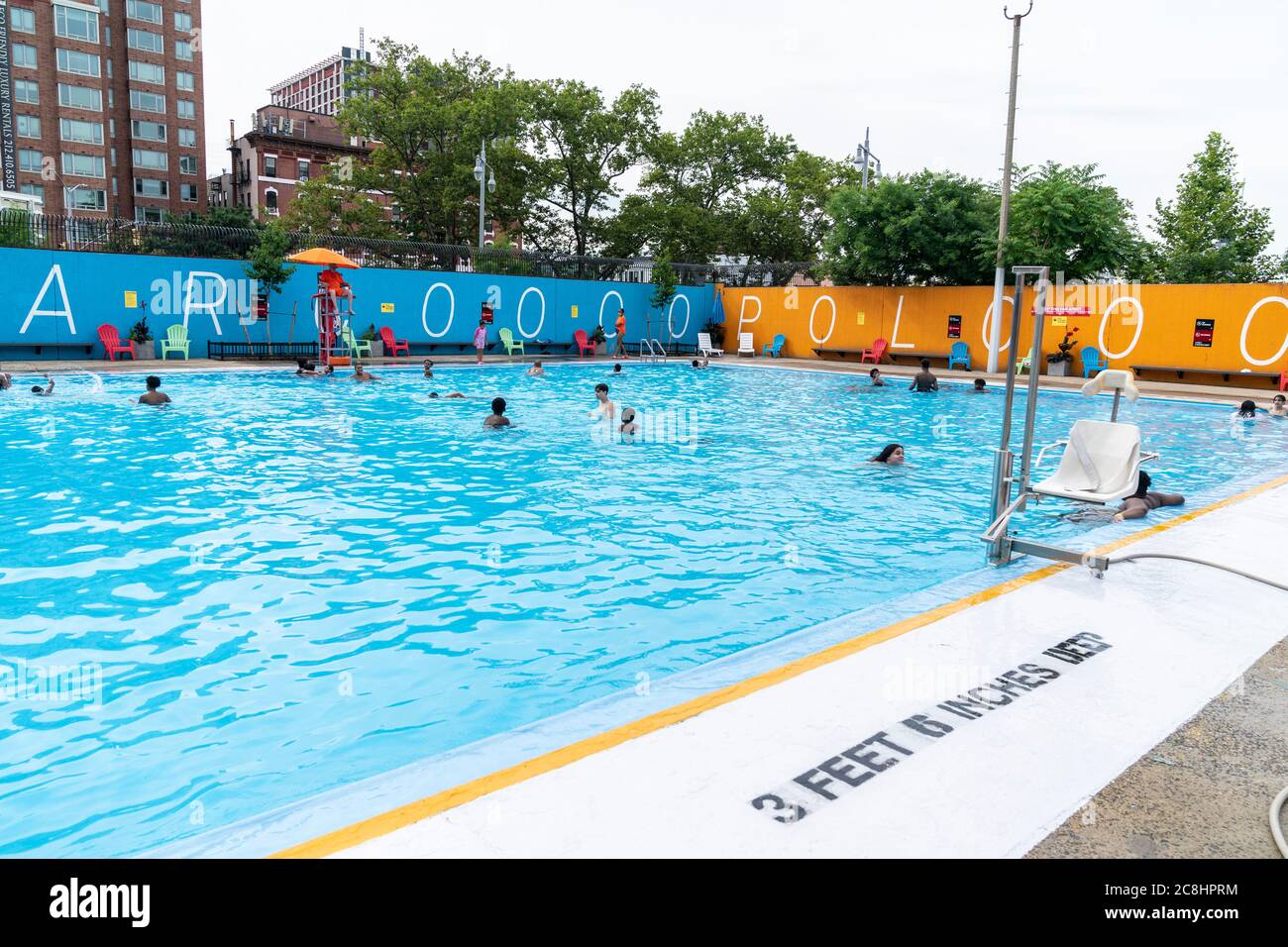 New York, NY July 24, 2020 People seen enjoying swimming and play on