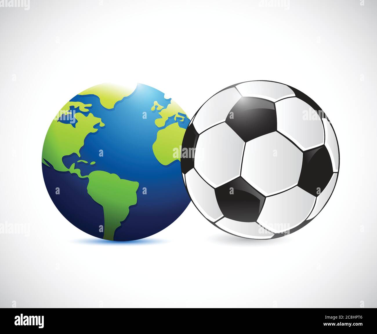 Soccer or football around the globe concept illustration design over white Stock Vector