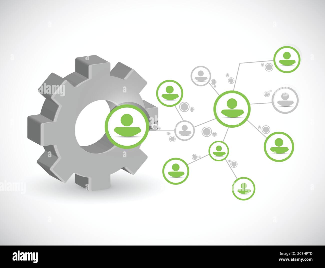 Gear network connection illustration design over a white background ...