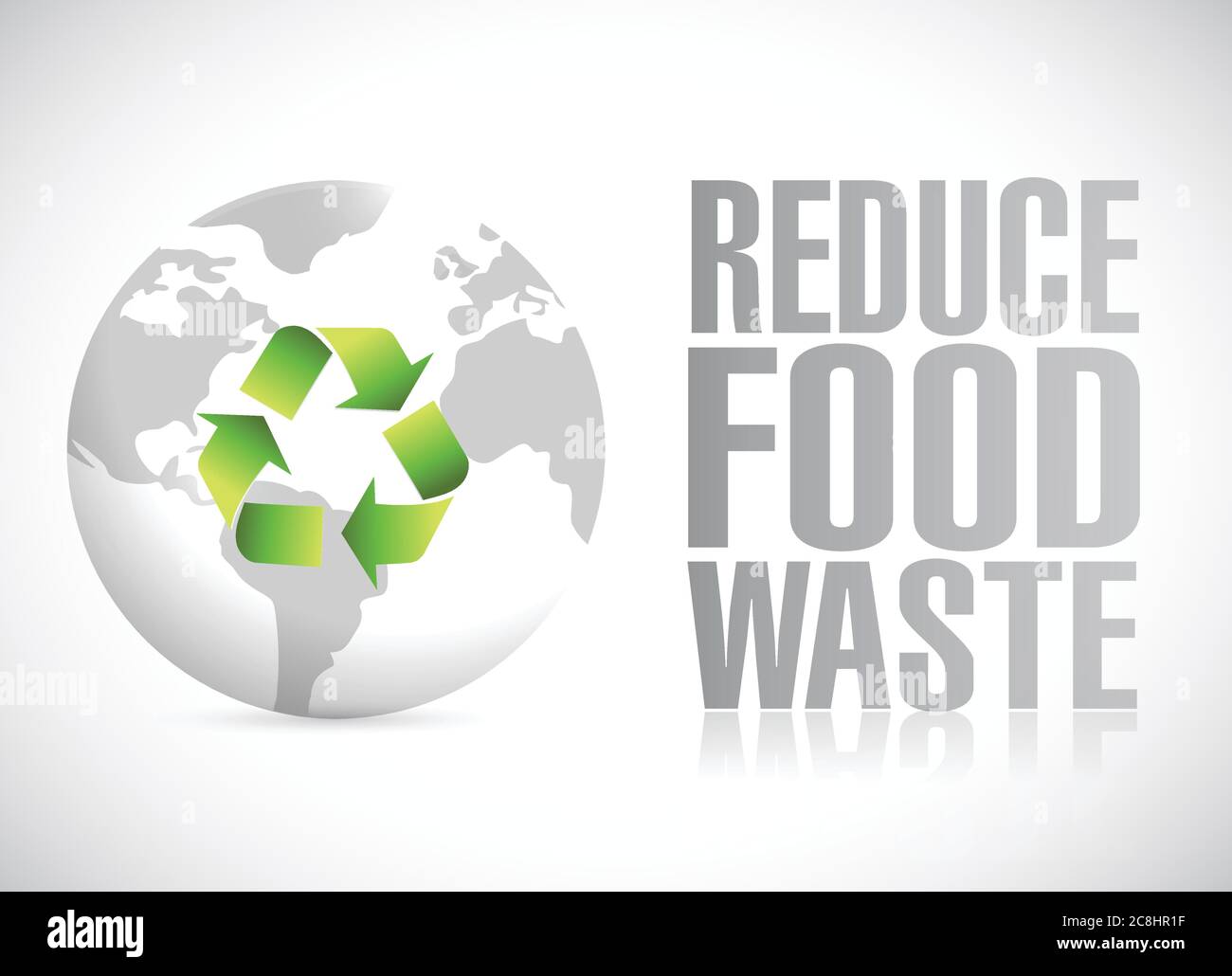 Reduce food waste illustration design over a white background Stock Vector