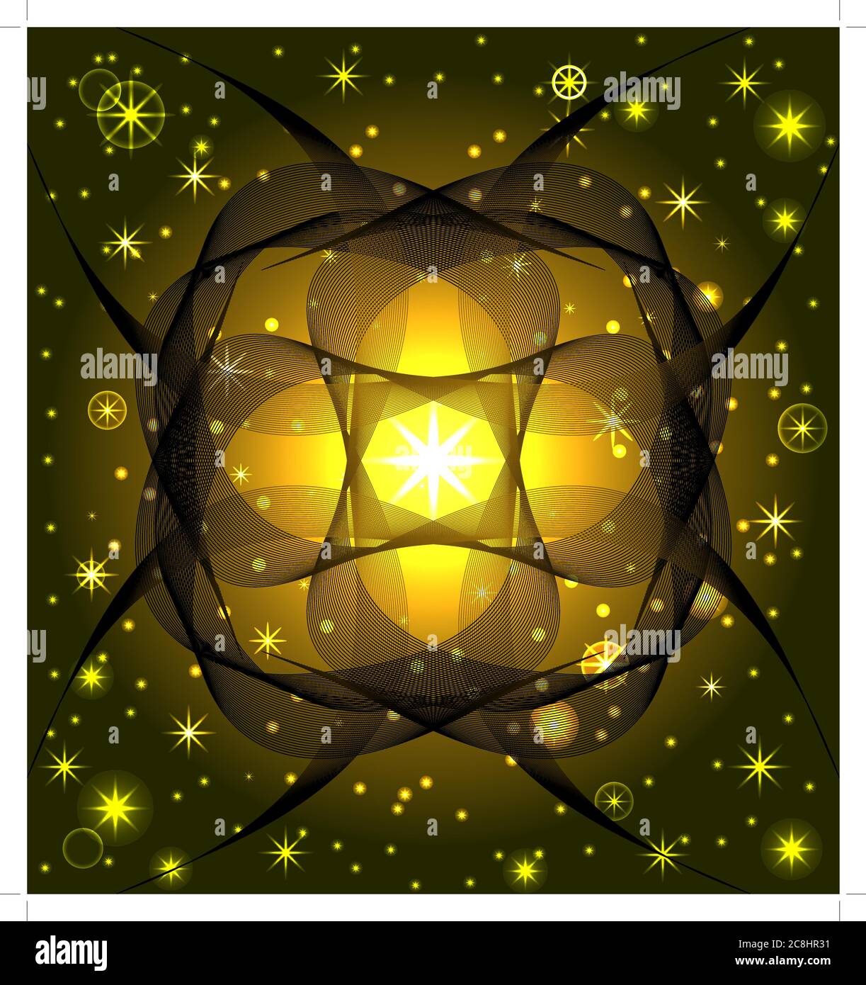 vector illustration of a night sky with a bright star Stock Vector ...