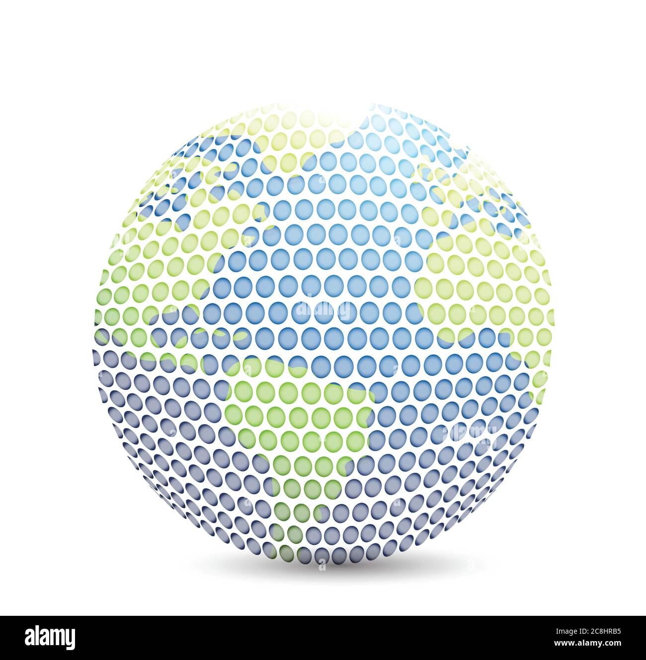 World golf map ball isolated over white Stock Vector