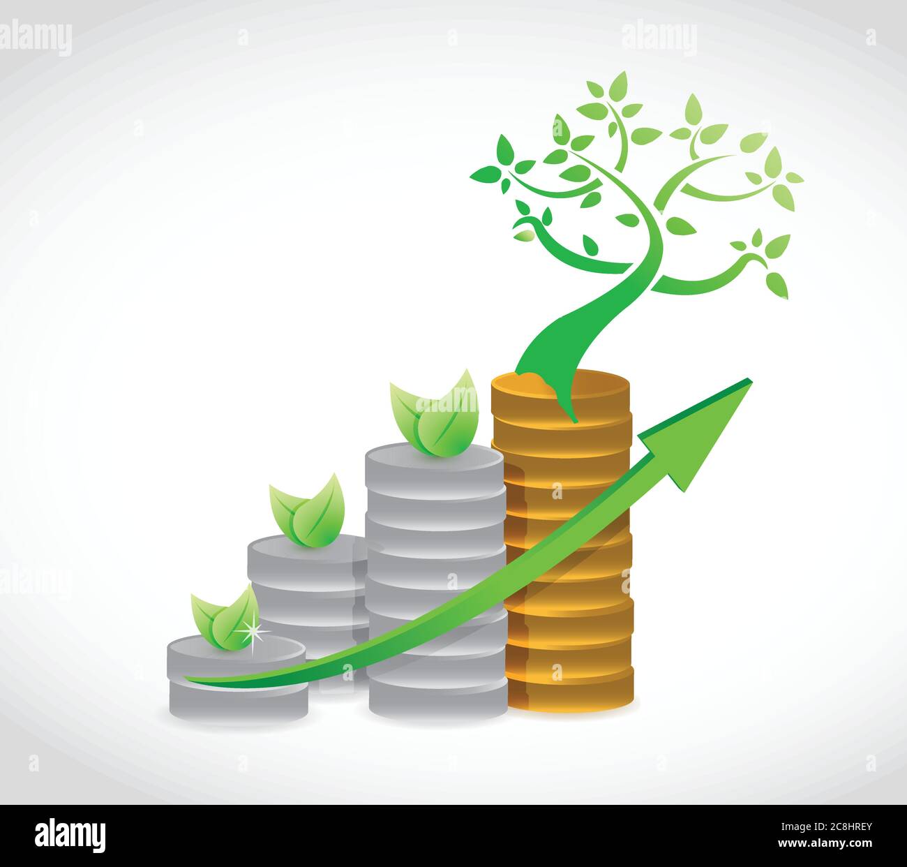 Natural coin graph illustration design over a white background Stock ...