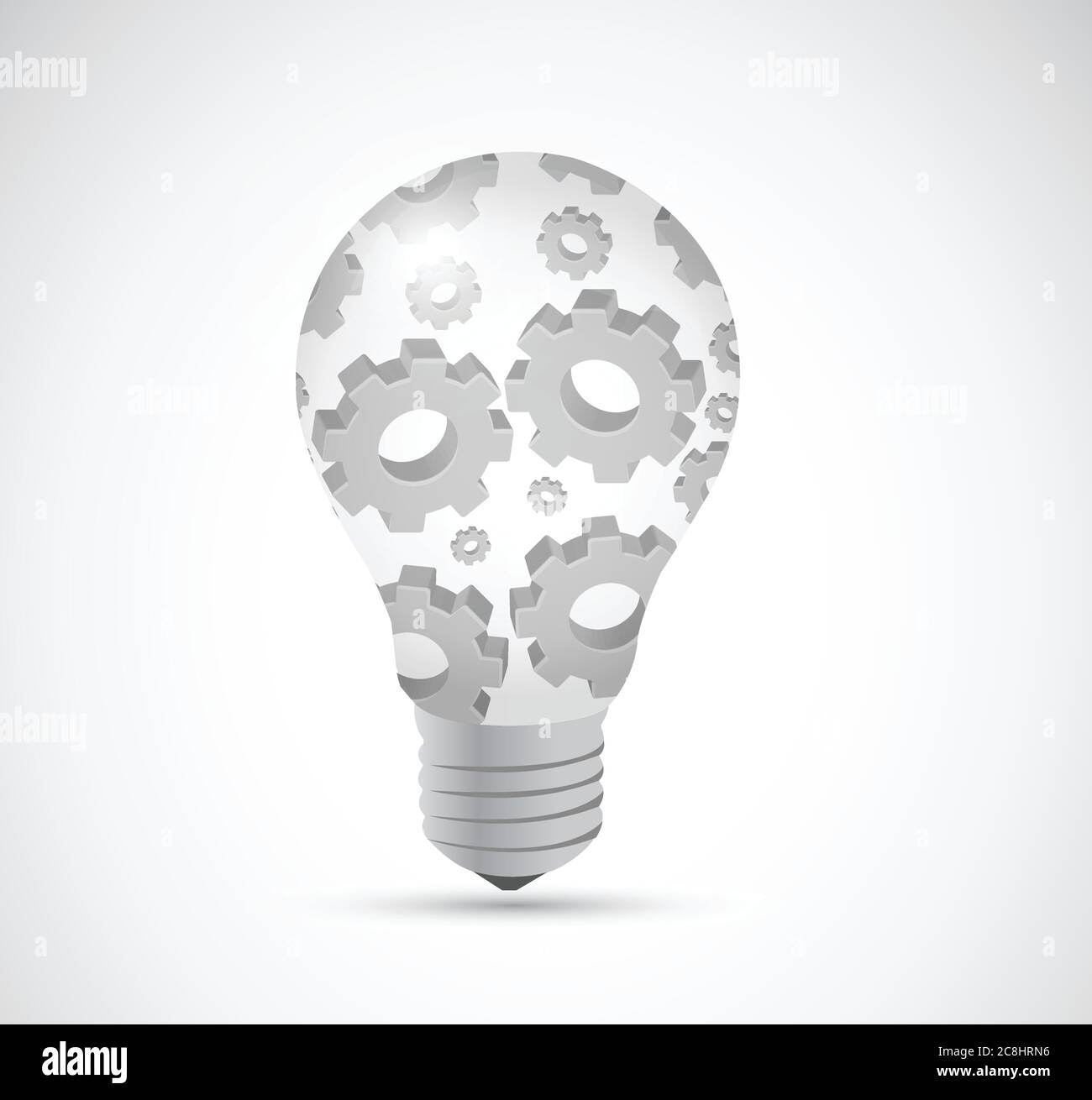 Light bulb gear illustration design over a white background Stock