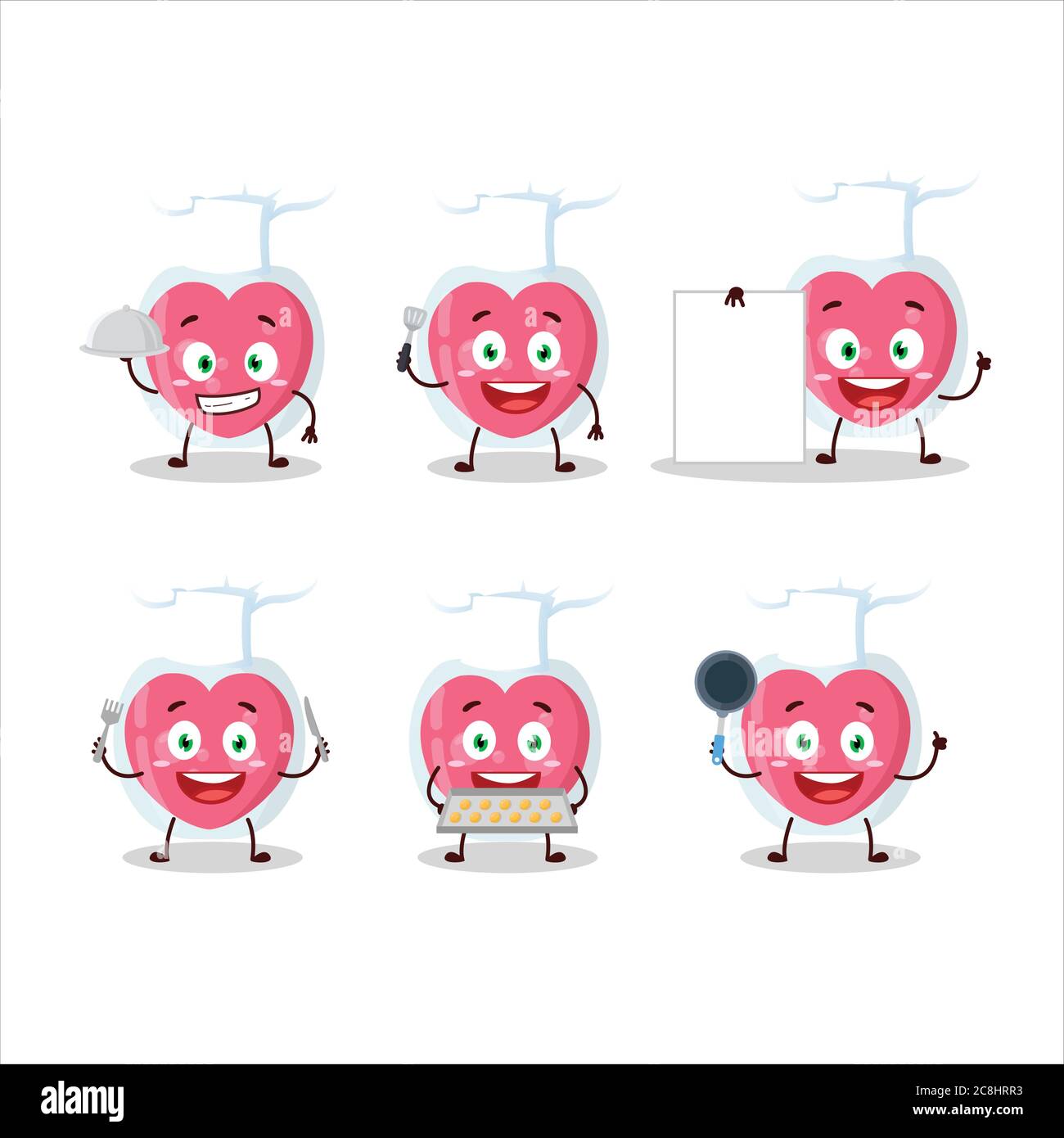 Cartoon character of love potion with various chef emoticons Stock Vector