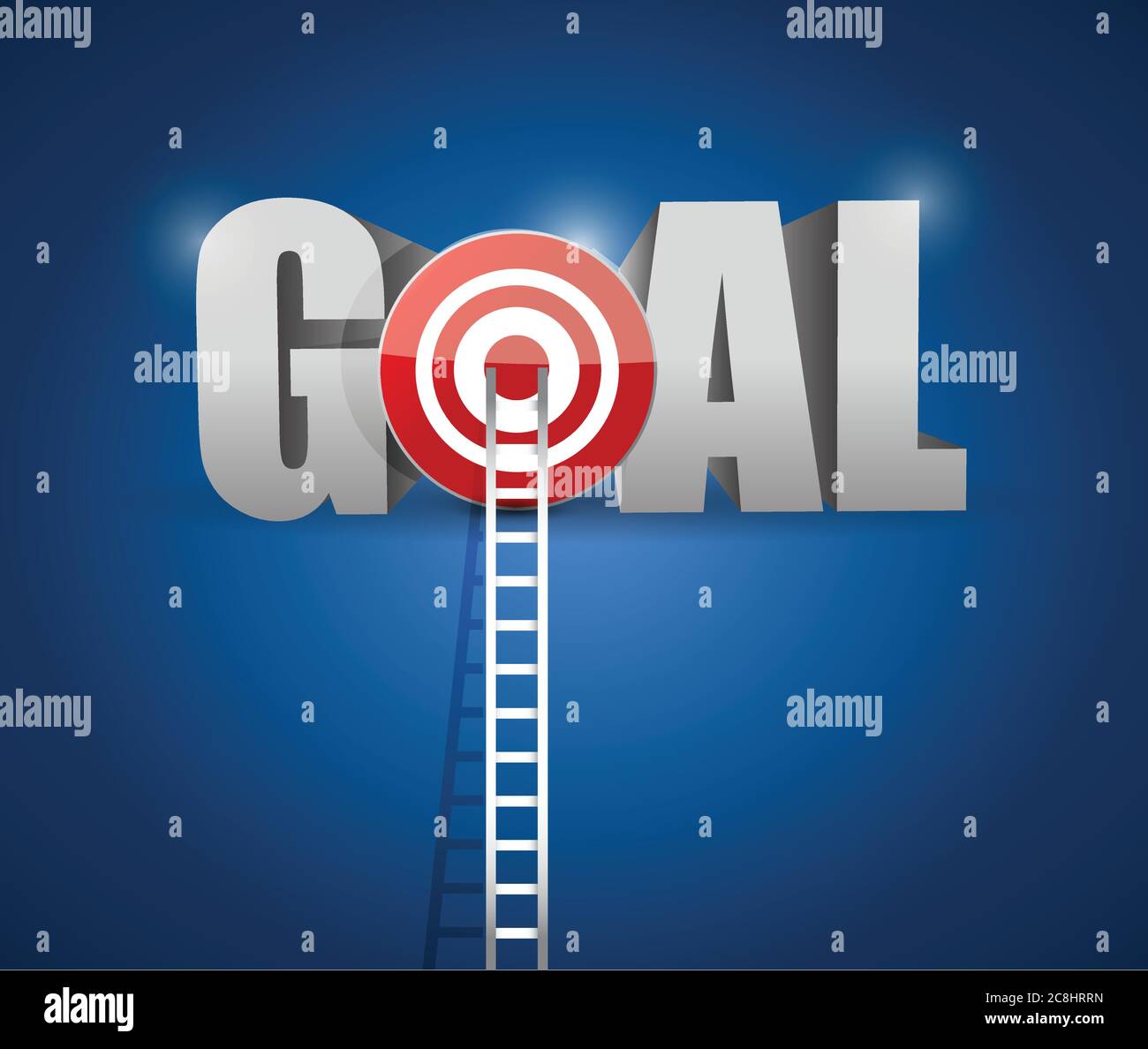 Target You Goal Stairs Concept Illustration Design Over A Blue Background Stock Vector Image Art Alamy