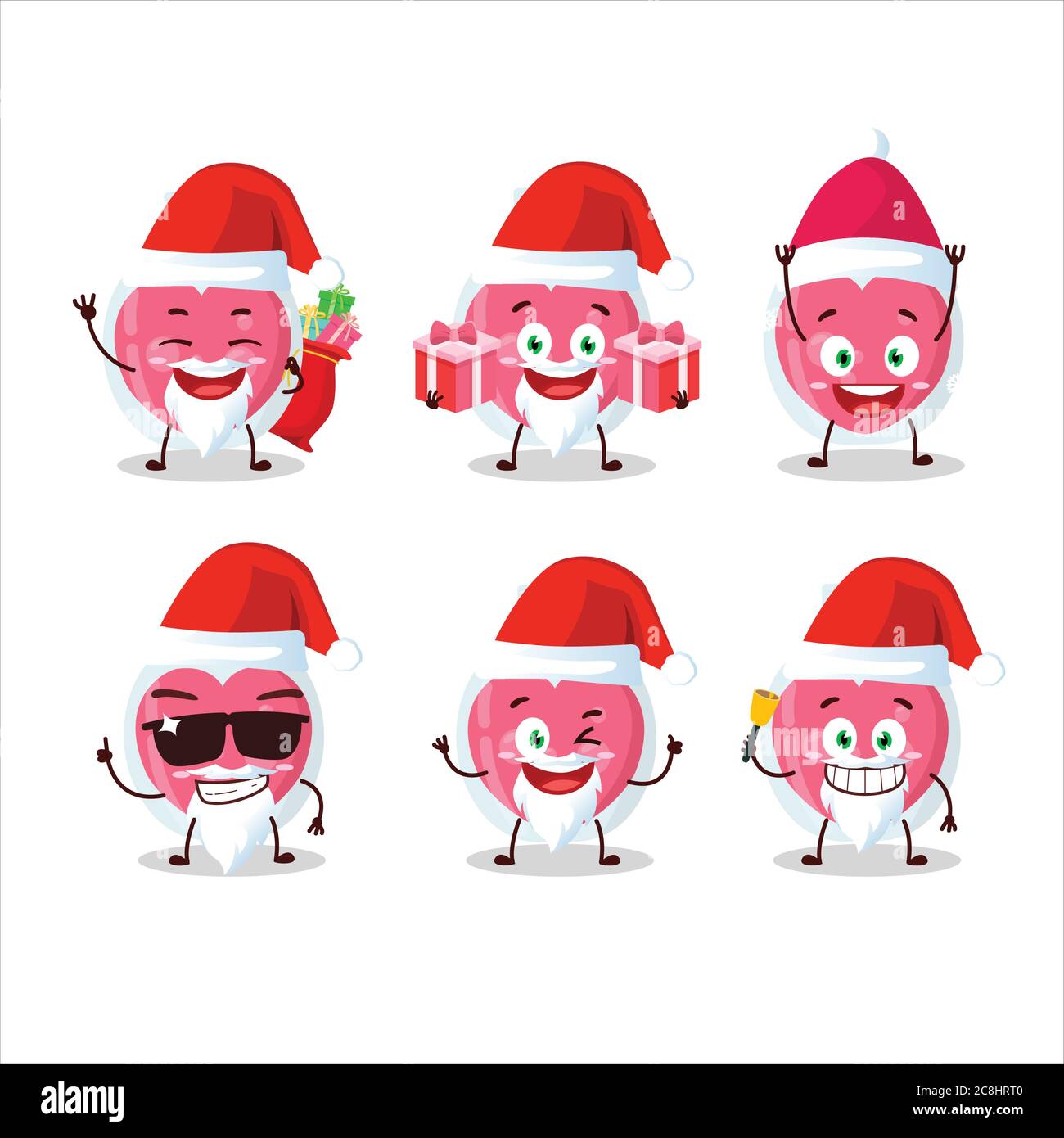 Santa Claus emoticons with love potion cartoon character Stock Vector