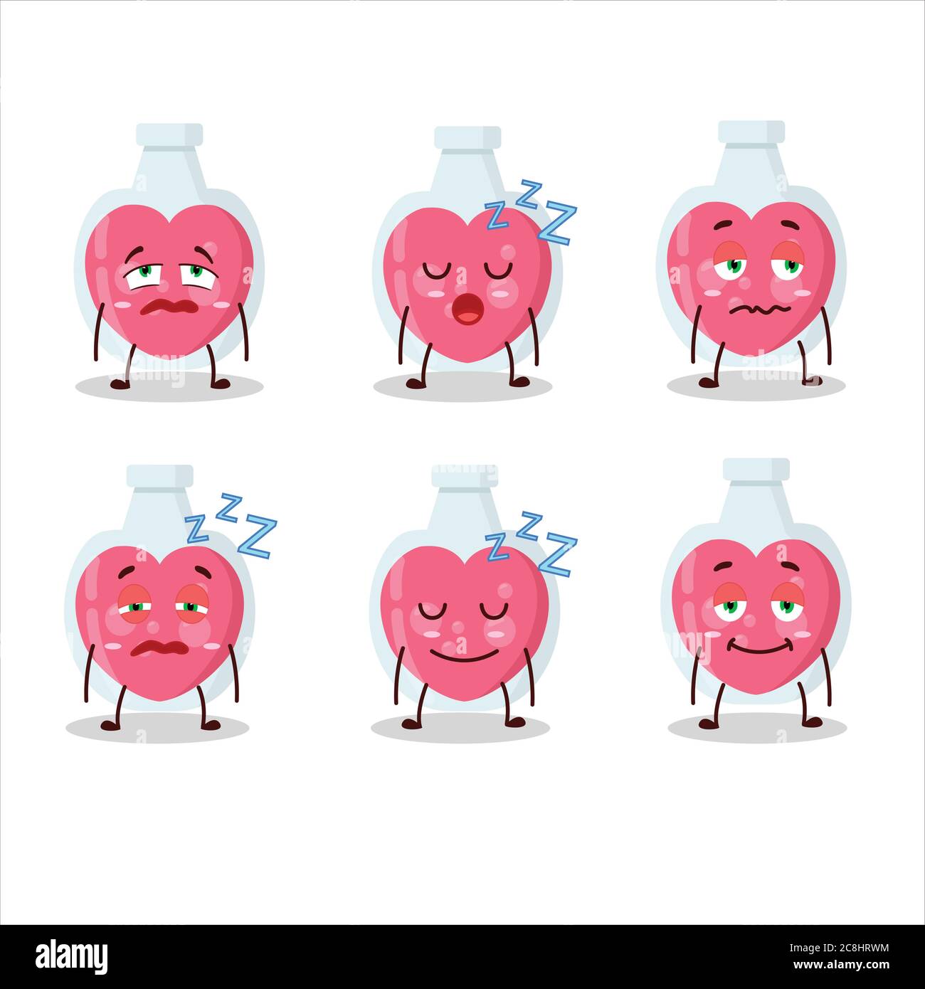 Cartoon character of love potion with sleepy expression Stock Vector