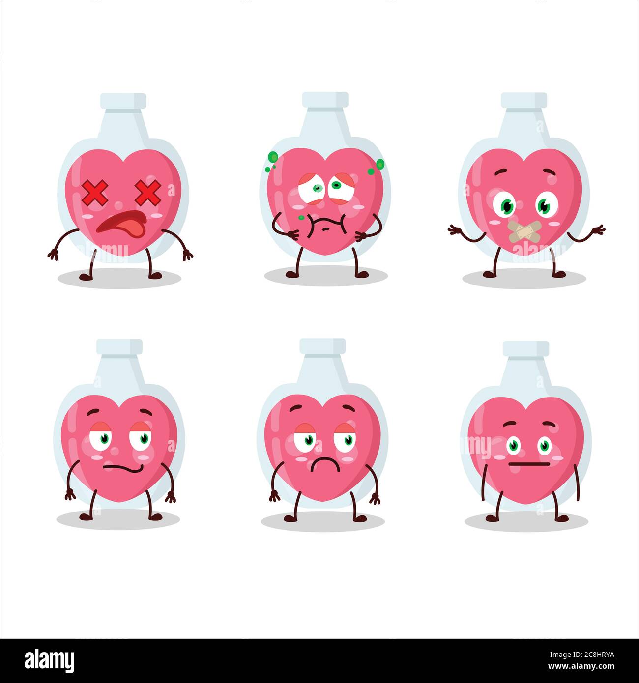 Love potion cartoon character with nope expression Stock Vector