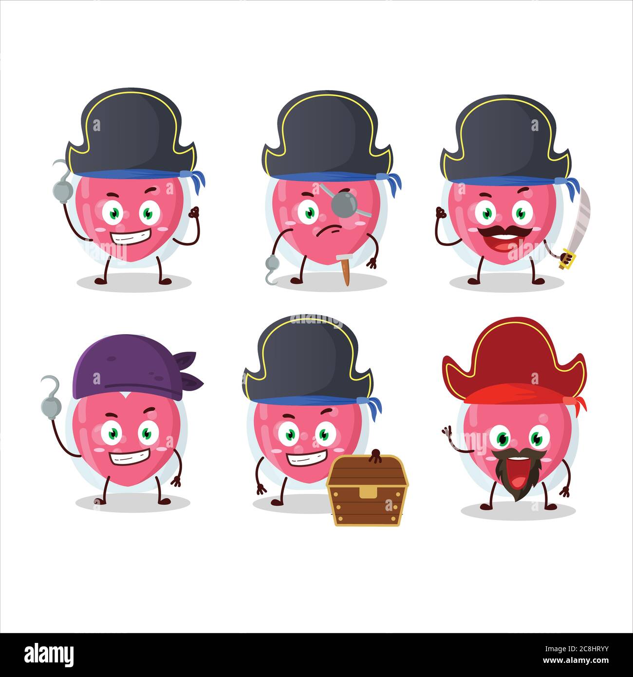 Cartoon character of love potion with various pirates emoticons Stock Vector