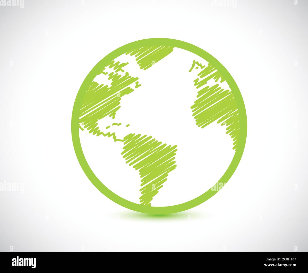 Globe scribble illustration design over a white background Stock Vector
