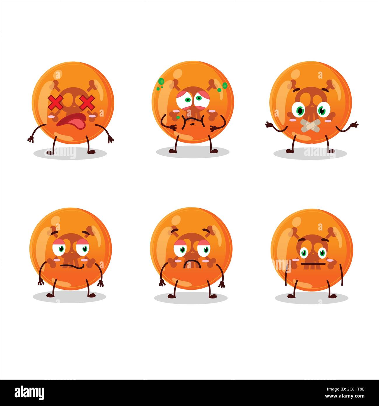 Halloween dangerous cartoon character with nope expression Stock Vector