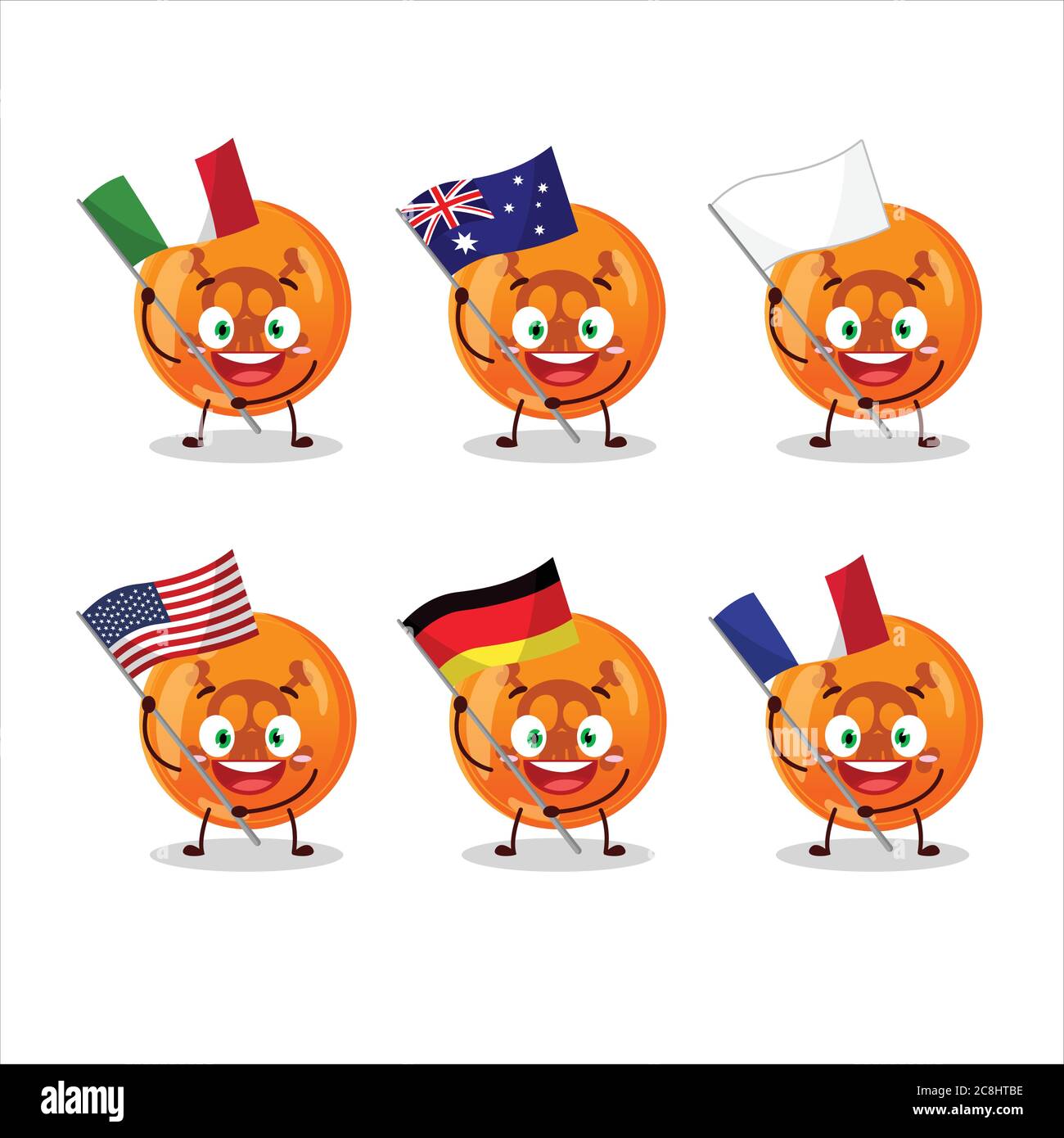 Halloween dangerous cartoon character bring the flags of various