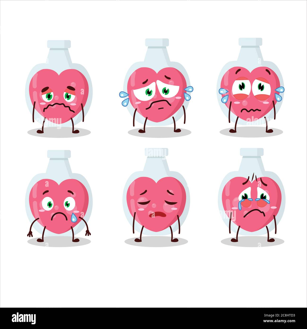 Love potion cartoon character with sad expression Stock Vector