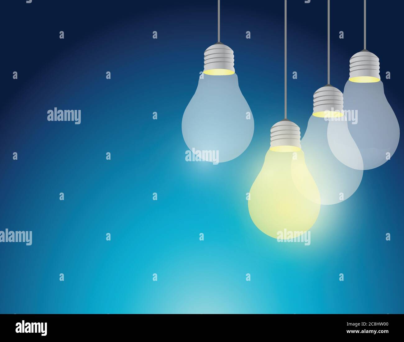 Light bulb idea illustration design over a blue background Stock Vector ...