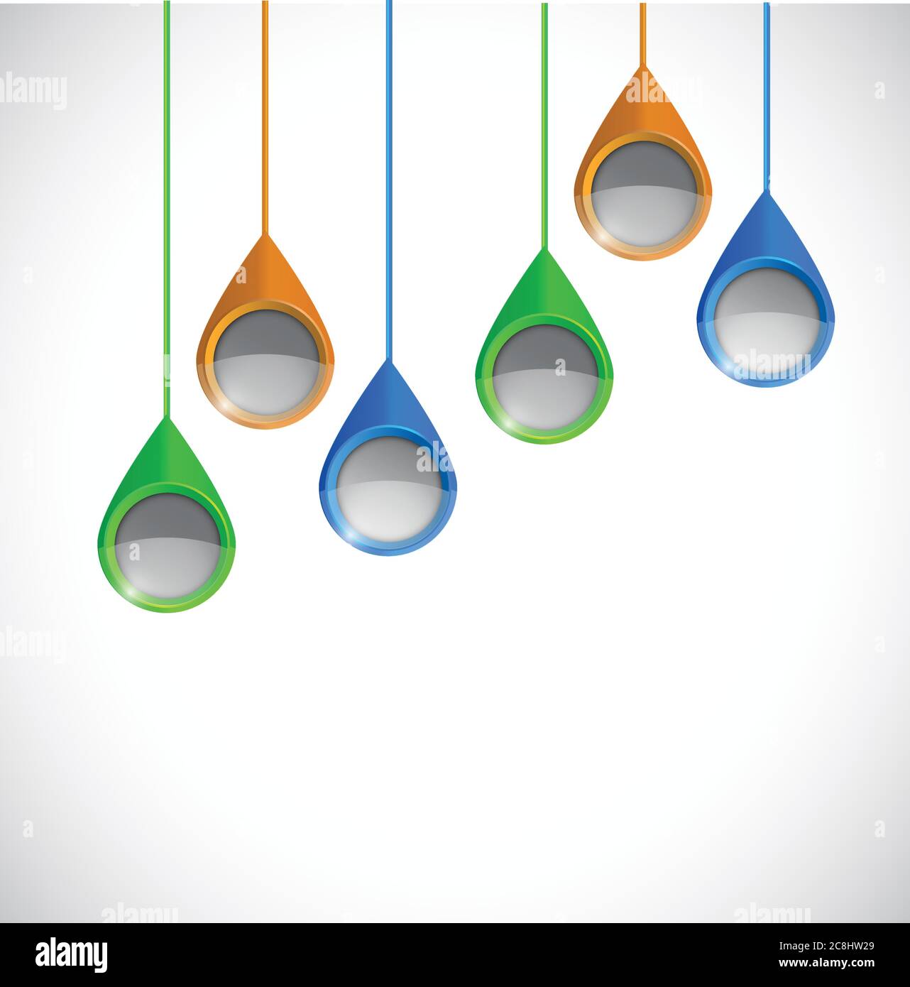 Hanging location pointers illustration design over a white background Stock Vector