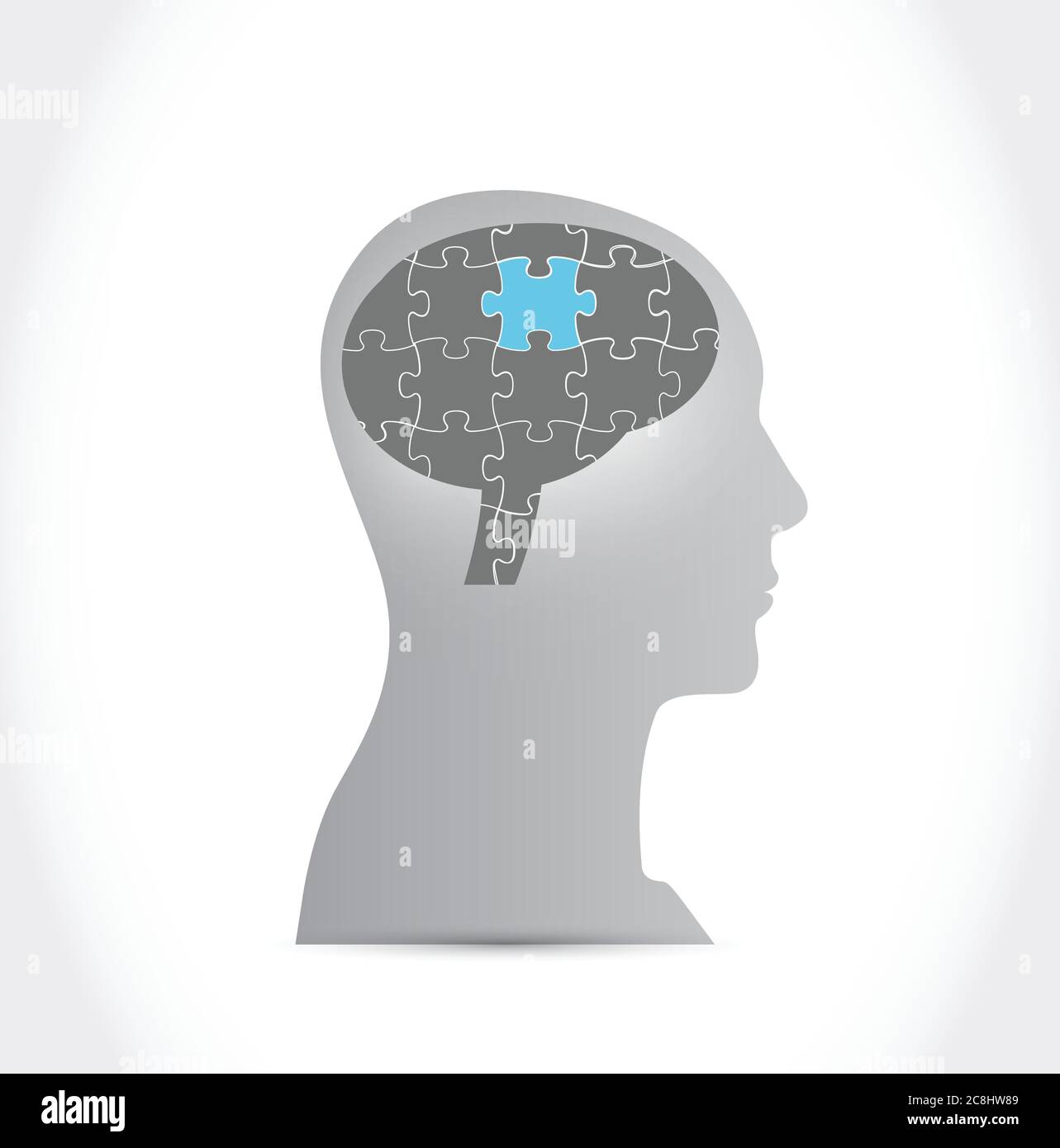 Puzzle brain illustration design over a white background Stock Vector ...