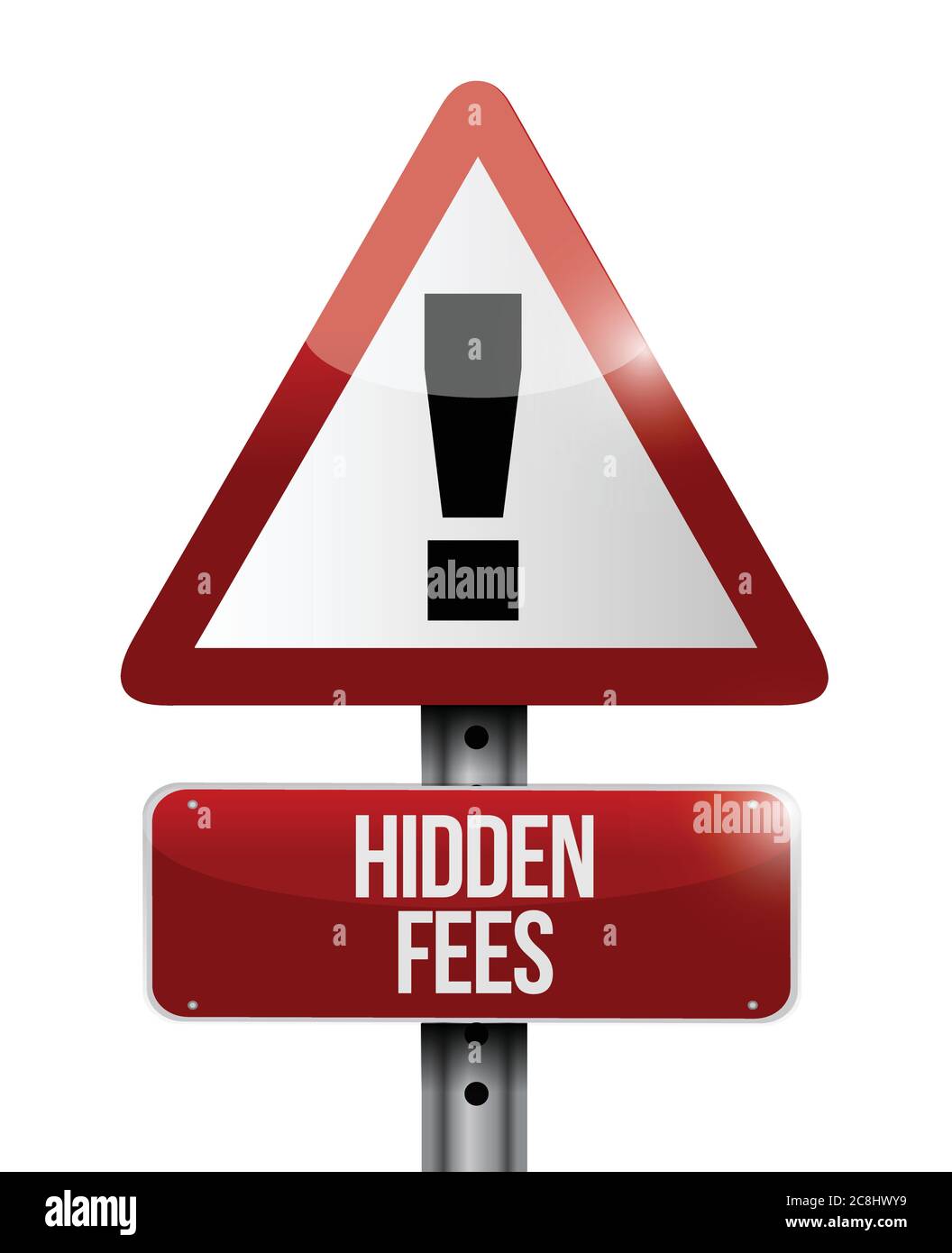 Hidden fees warning sign illustration design over a white background