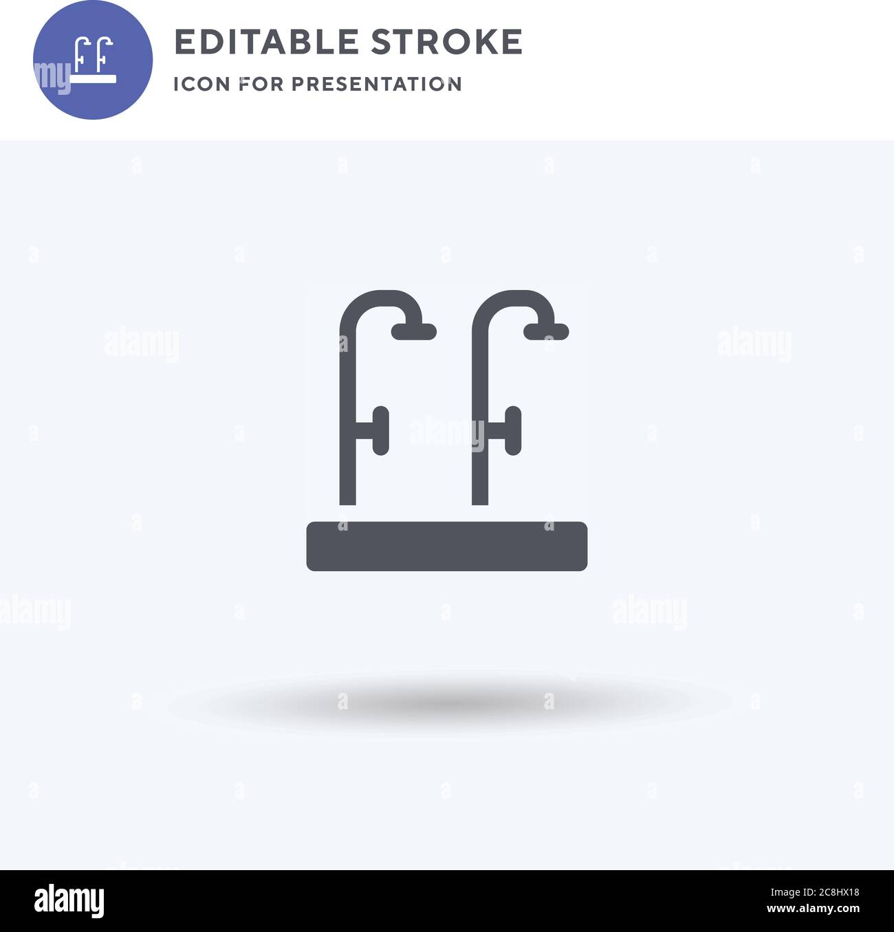 Showers icon vector, filled flat sign, solid pictogram isolated on ...