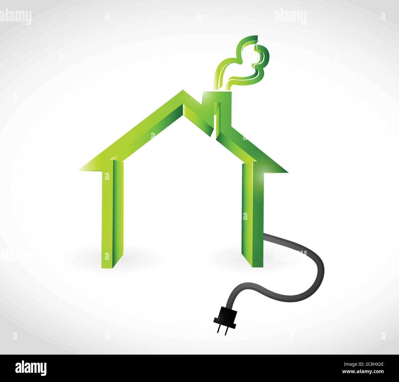 Home with plugging cable illustration design over a white background Stock Vector