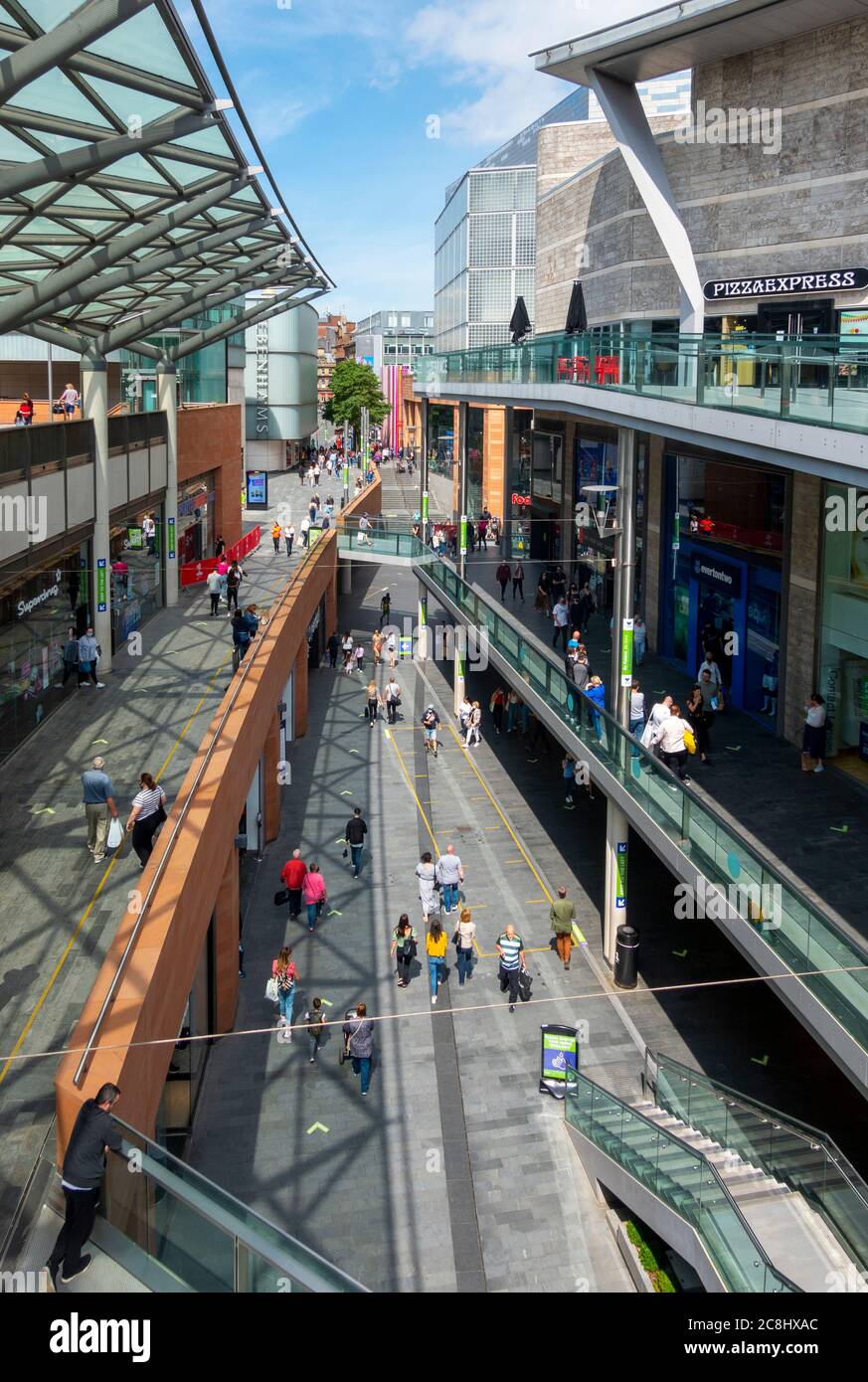 The three levels of Liverpool ONE shopping centre Stock Photo - Alamy