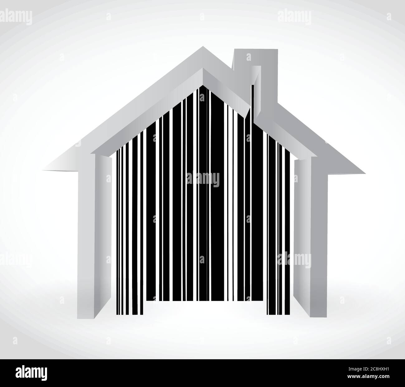 Barcode home illustration design over a white background Stock Vector