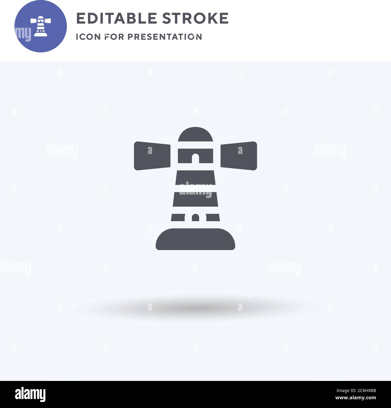 Lighthouse icon vector, filled flat sign, solid pictogram isolated on ...