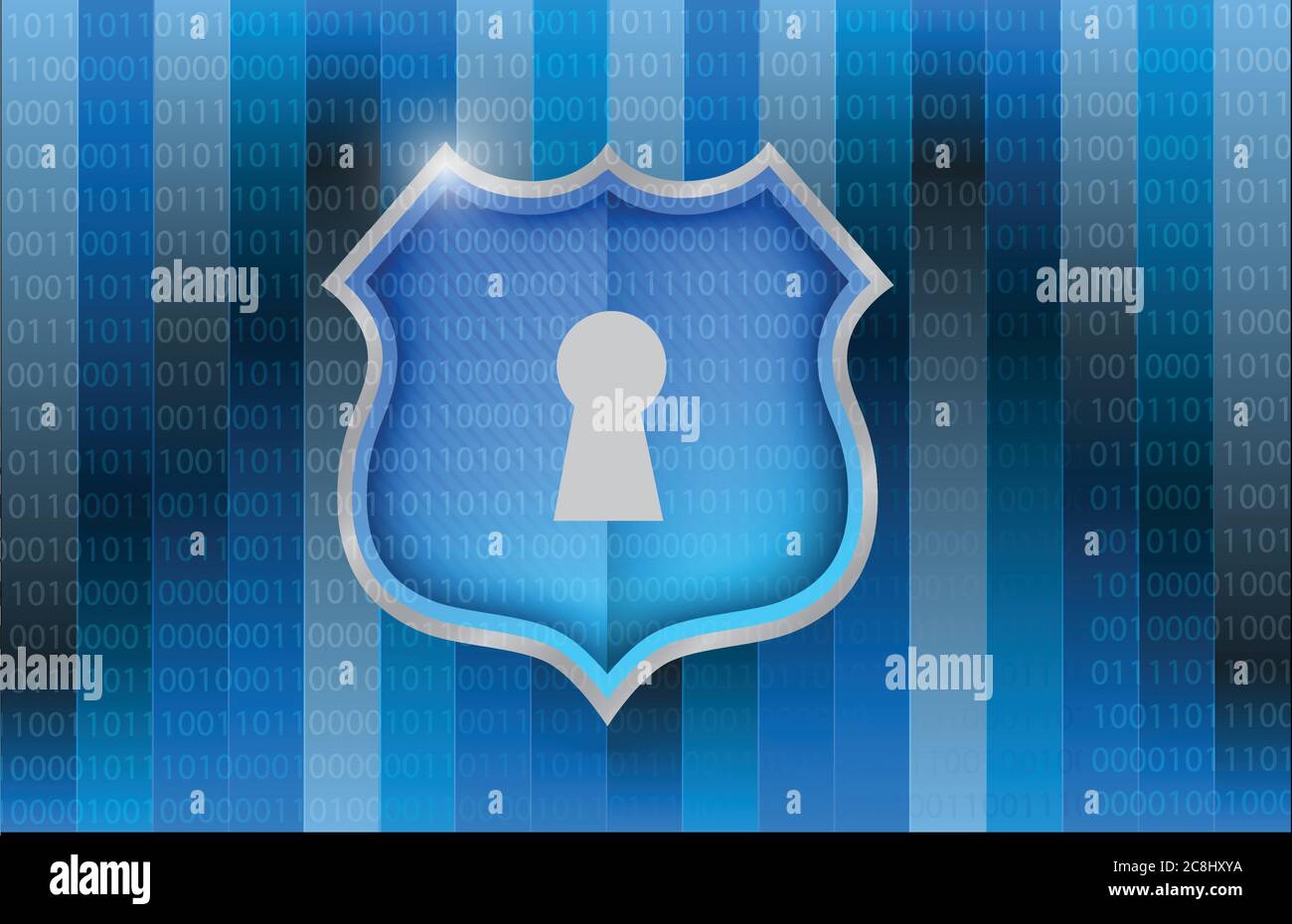 Shield over a binary background illustration design graphic Stock ...