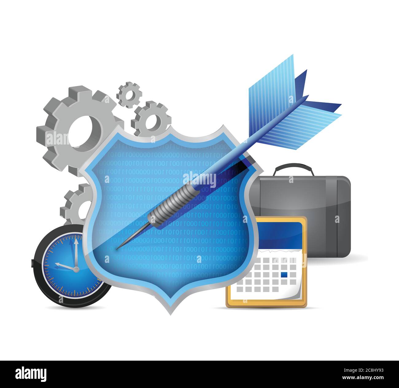 Shield icon data protection concept illustration design over a white background Stock Vector
