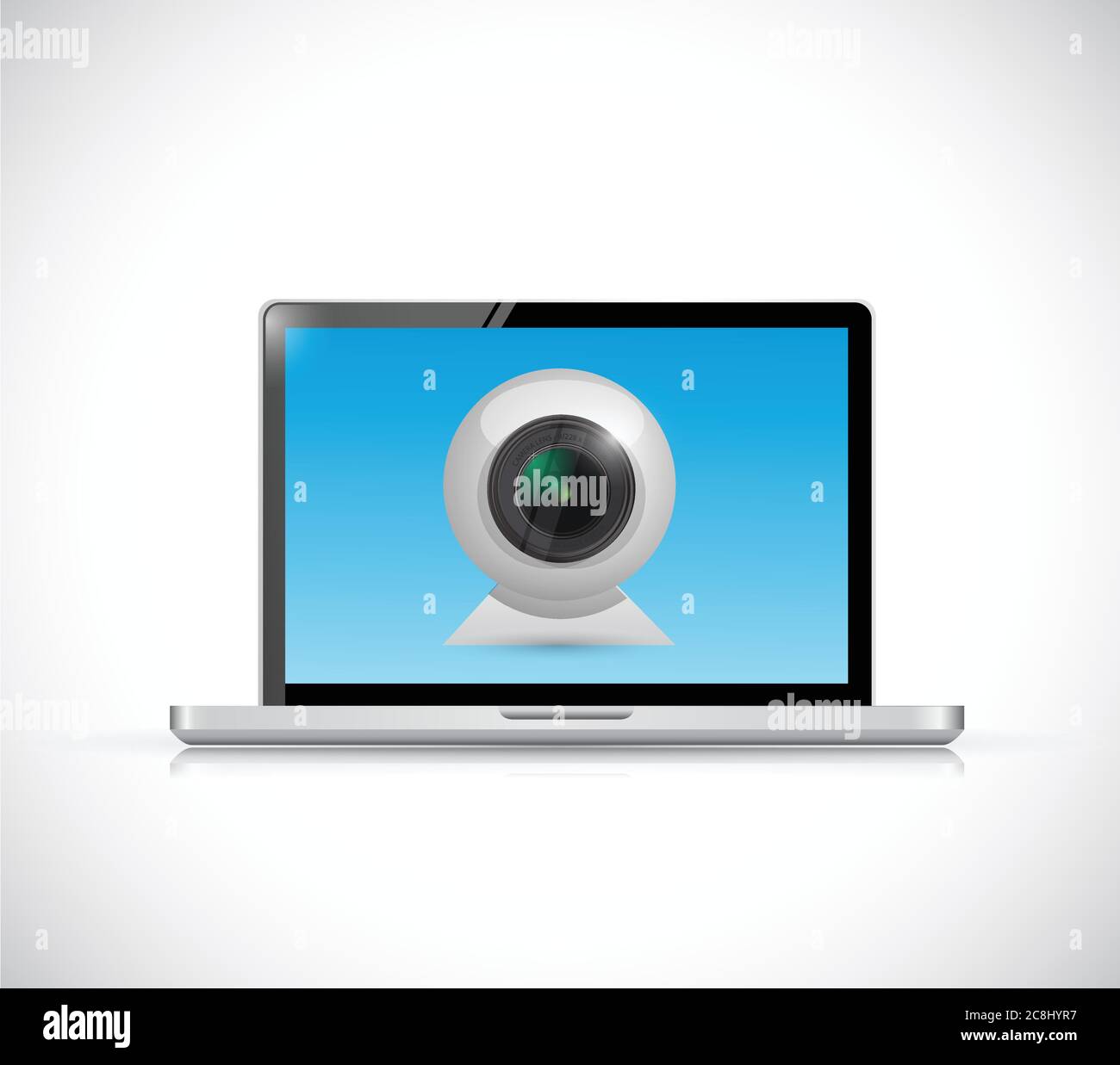 Laptop computer web camera illustration design over a white background ...