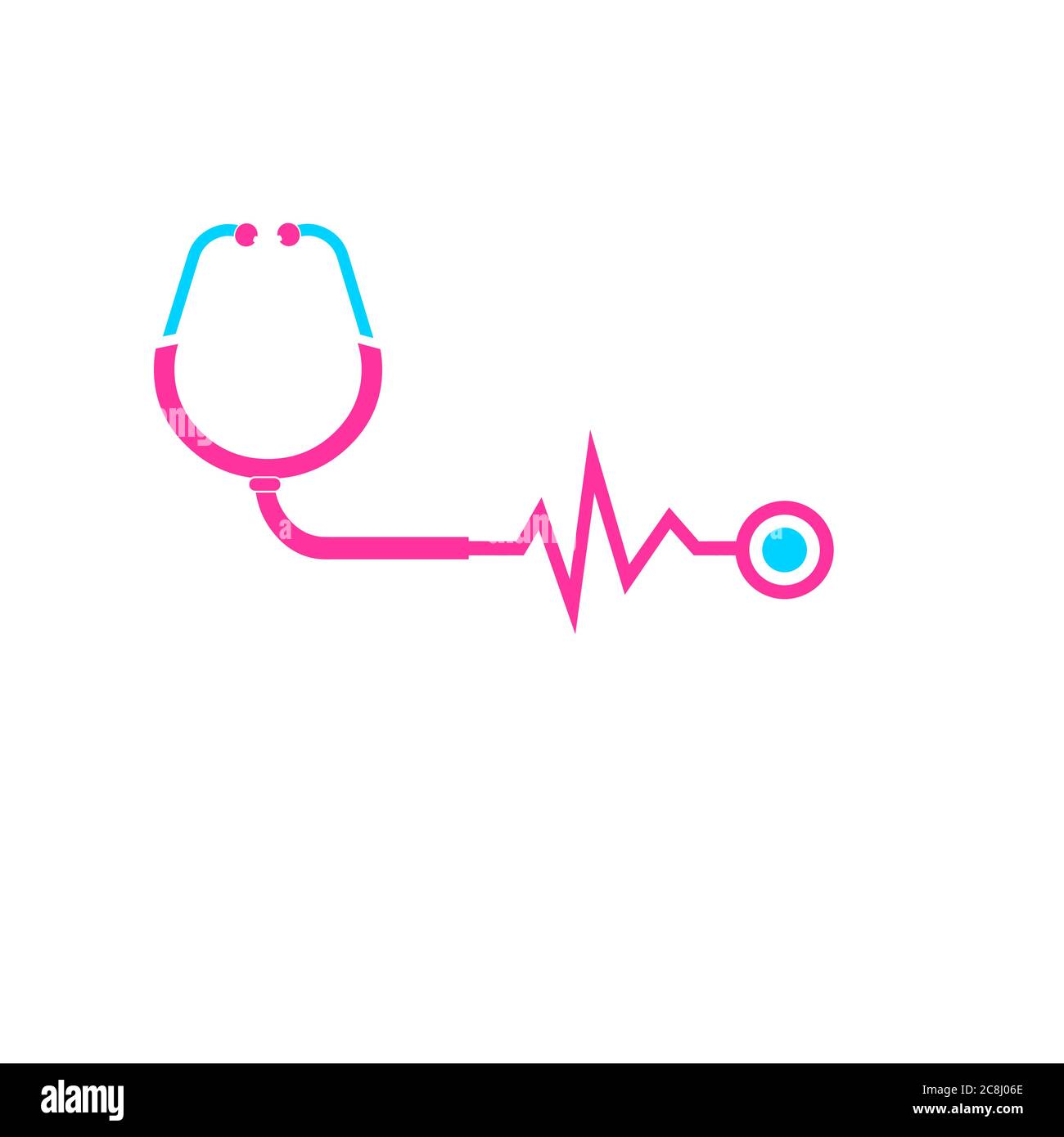 Stethoscope illustration vector design logo healthcare and medical symbols doctors sign Stock Vector