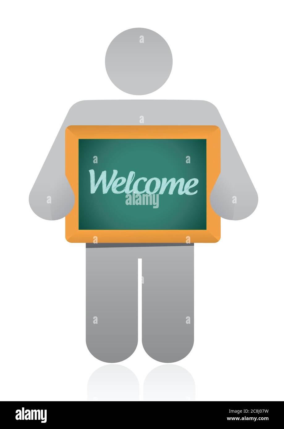 Welcome message illustration design over a white background Stock Vector