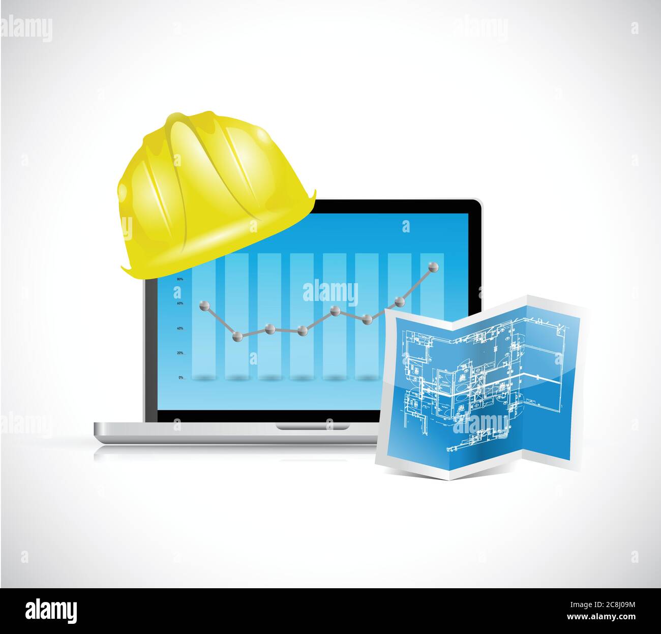 Construction business illustration design over a white background Stock Vector