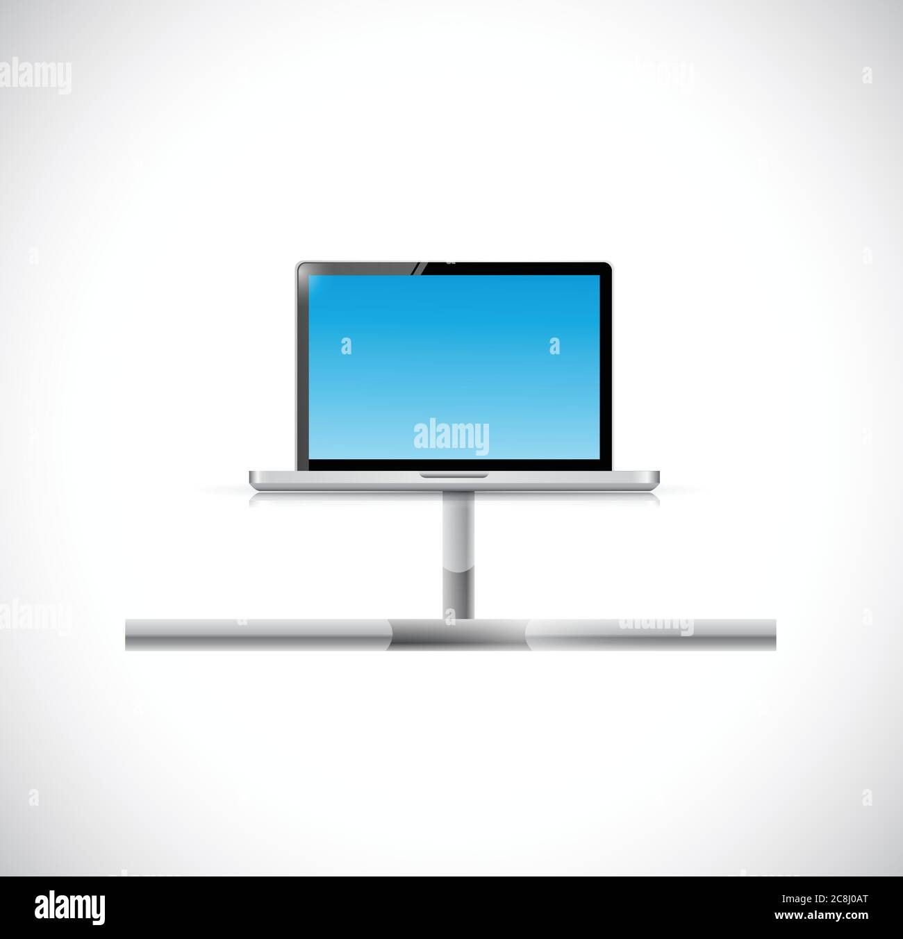 Laptop connection illustration design over a white background Stock Vector