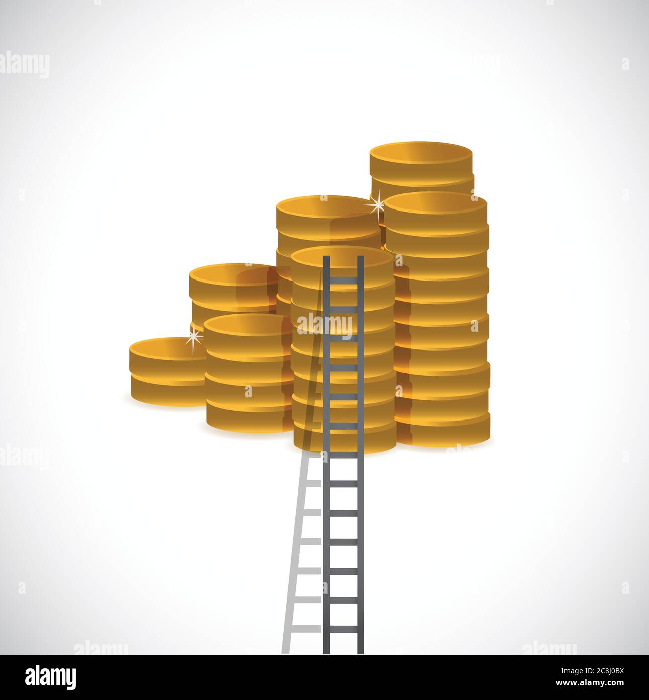Golden stairway Stock Vector Images - Alamy
