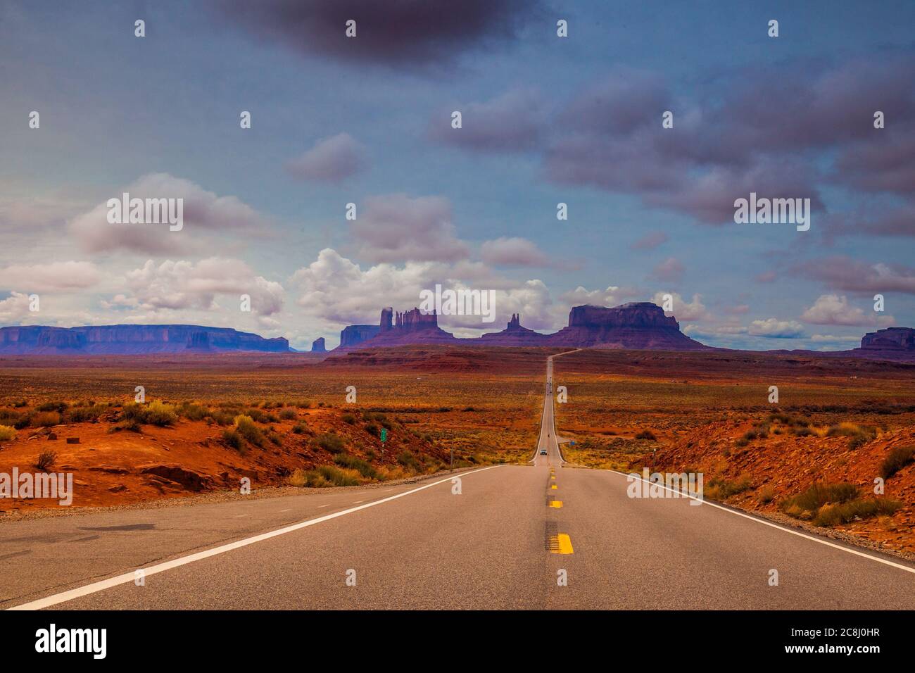 Road leading to Monument Valley Stock Photo