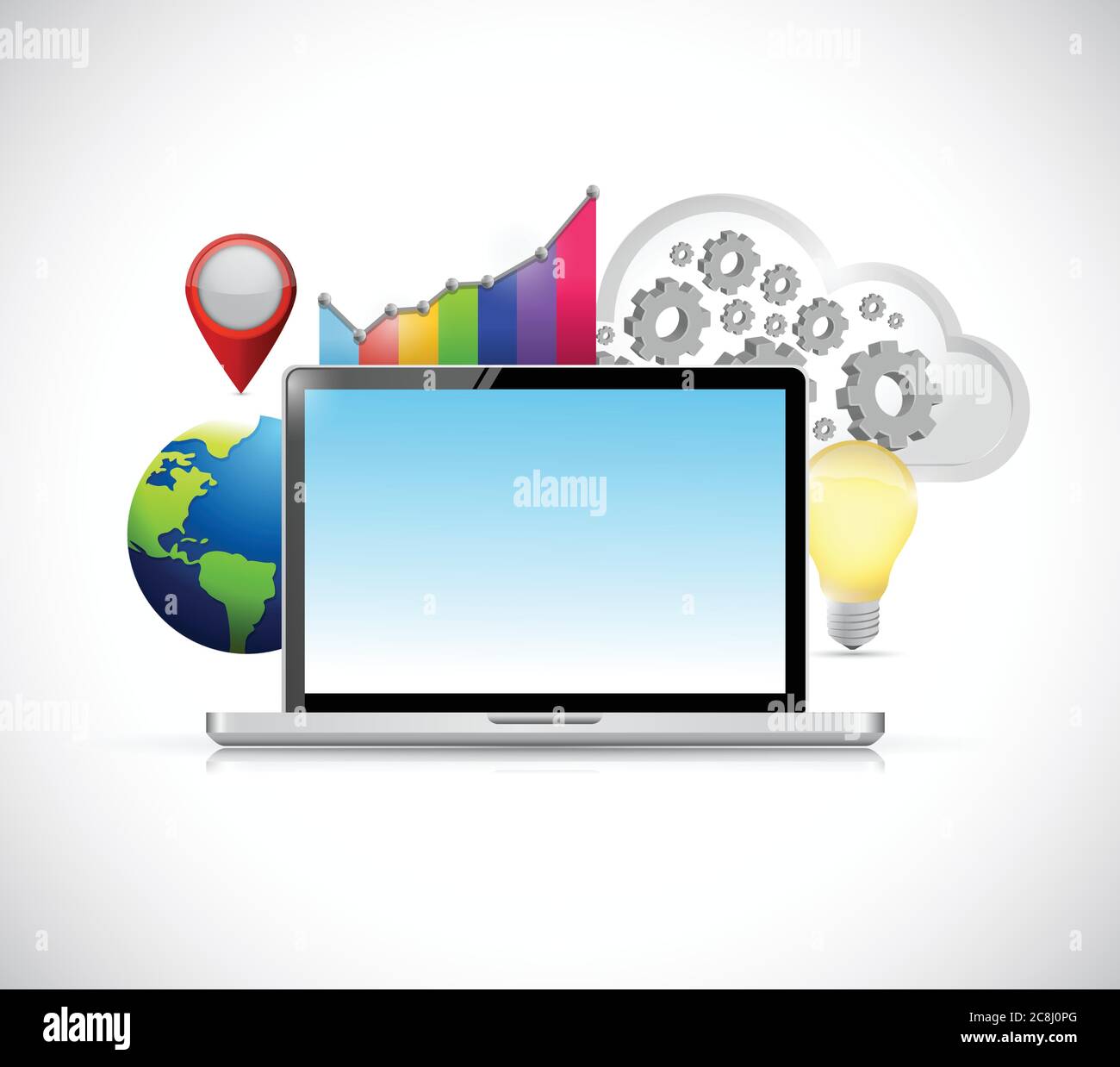 Seo computer concept illustration design over a white background Stock ...