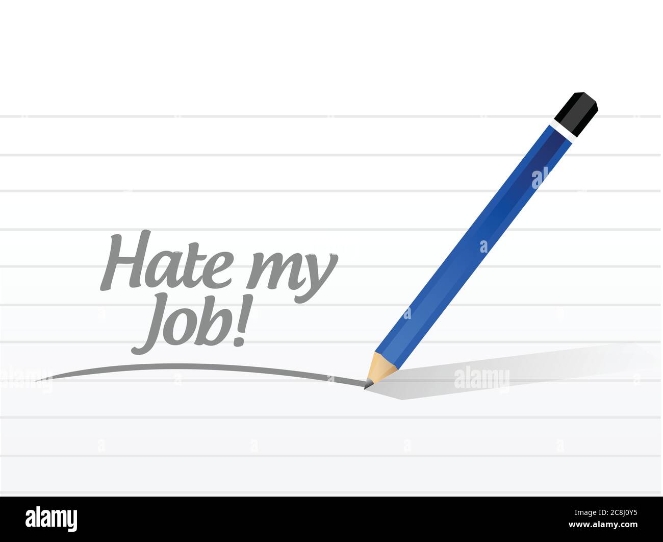 Hate my job message illustration design over a white background Stock Vector