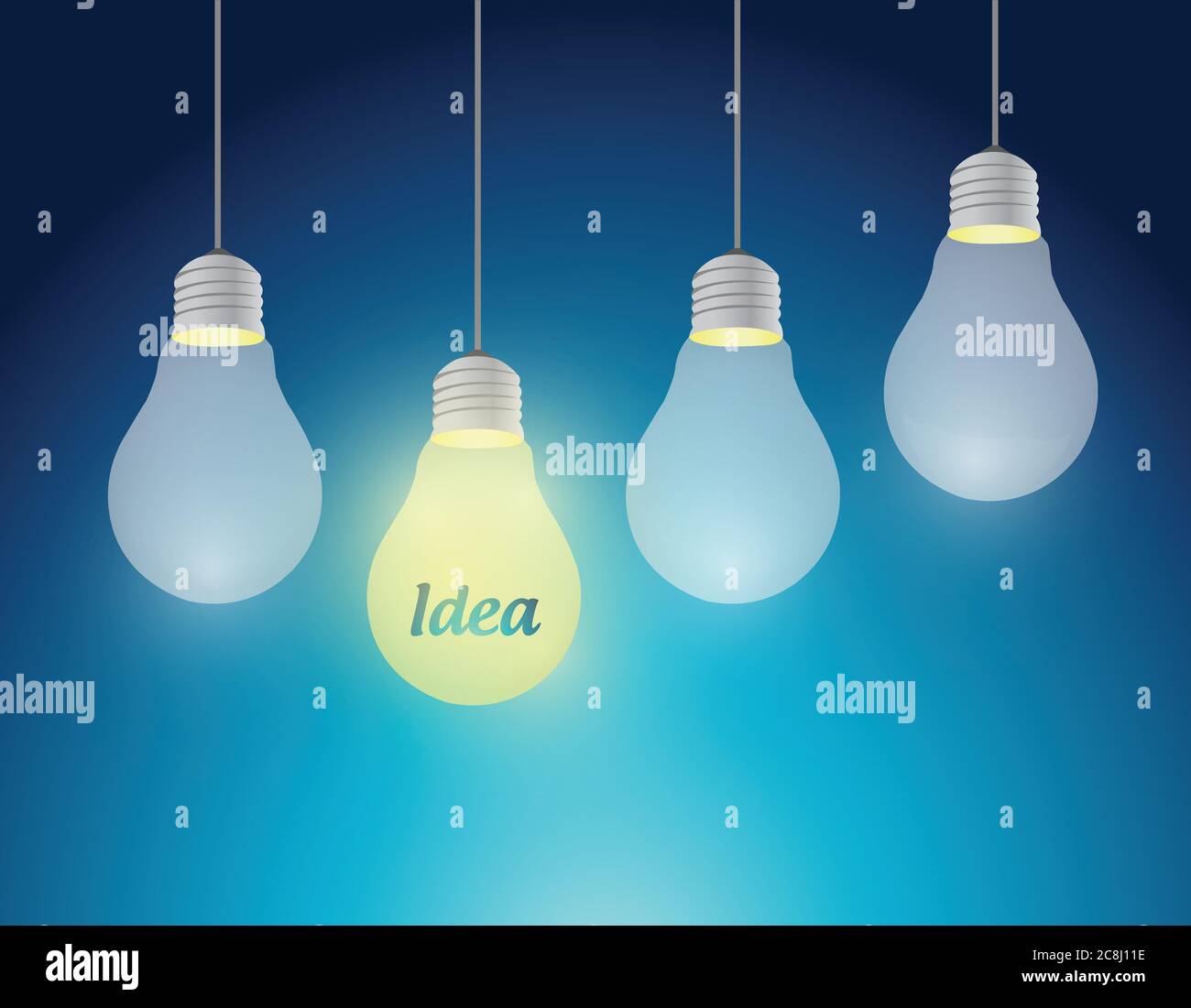 Hanging ideas illustration design over a blue background Stock Vector